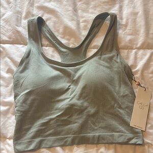 Women's Ribbed Green Bralette